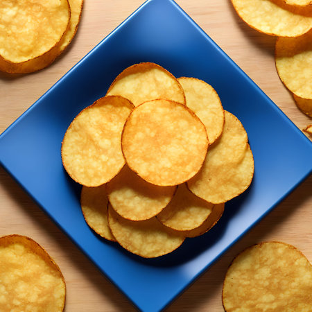 Healthy Homemade Potato Chips, generative art by A.I.の素材