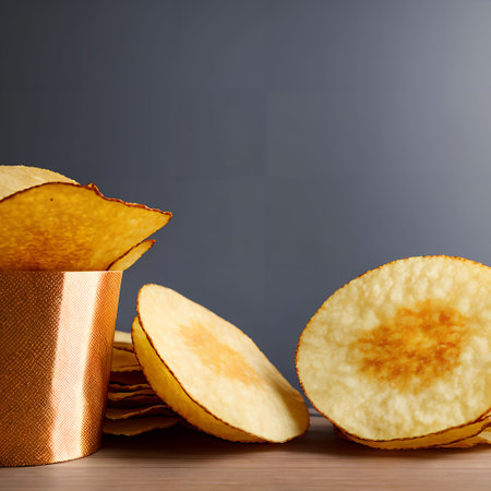 Healthy Homemade Potato Chips, generative art by A.I.の素材