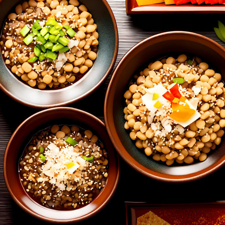 Natto Japanese food, generative art by A.I.の素材