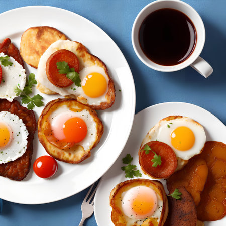 English Breakfast set, generative art by A.I.の素材
