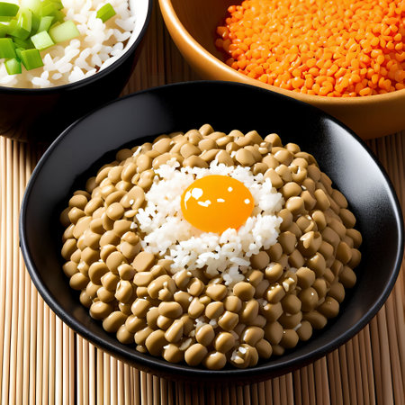 Natto Japanese food, generative art by A.I.の素材