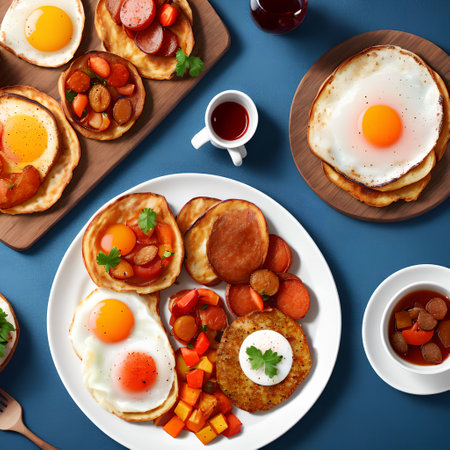 English Breakfast set, generative art by A.I.の素材