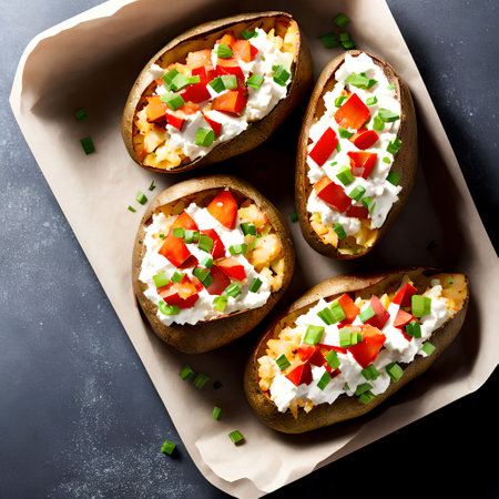 Loaded Baked Potatoes, generative art by A.I.の素材