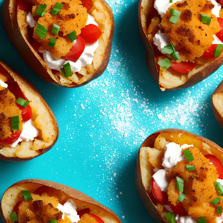 Loaded Baked Potatoes, generative art by A.I.の素材