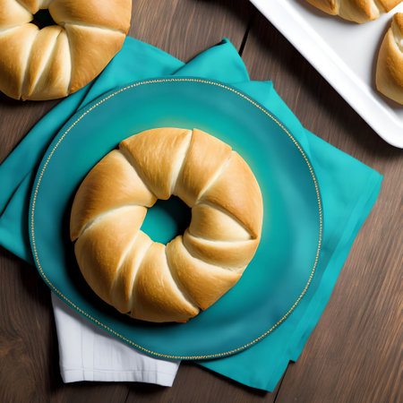 bread Crescent Rolls, generative art by A.I.の素材
