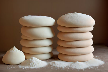 Fresh raw dough powder of bread, generative art by A.I.の素材