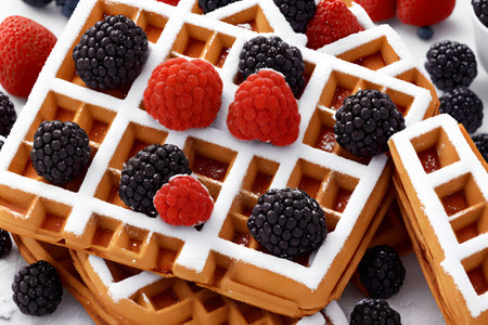 delicious Belgian Waffle, generative art by A.I.の素材