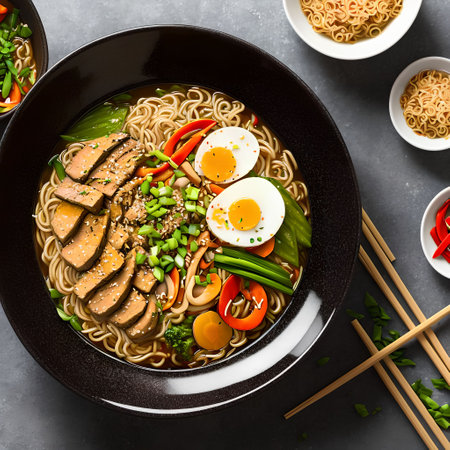 Asian Ramen Noodle Stir Fry, generative art by A.I.の素材