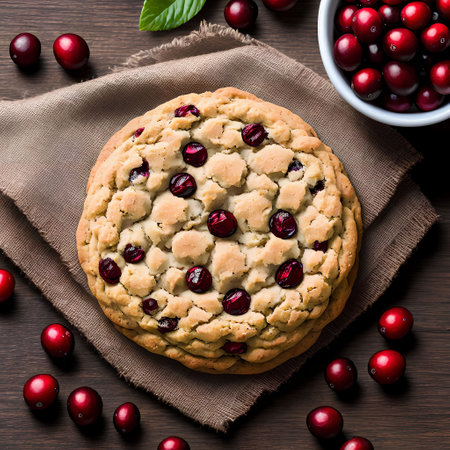 homemade delicious Cranberry Cookie, generative art by A.I.の素材