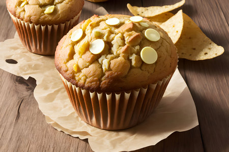 Chocolate chips muffin, generative art by A.I.の素材