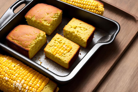Homemade Corn Bread, generative art by A.I.の素材