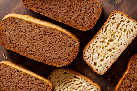 slice of Brown bread, generative art by A.I.の素材
