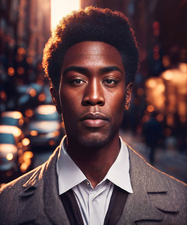 african american people at street, generative AIの素材