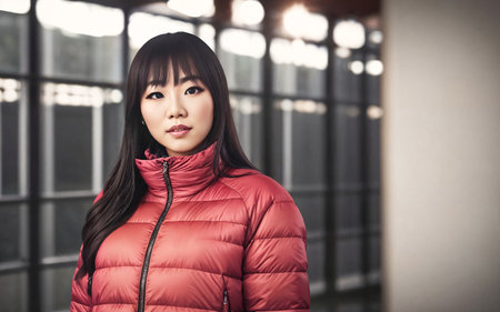 beautiful asian middle aged woman at house apartment, generative AIの素材