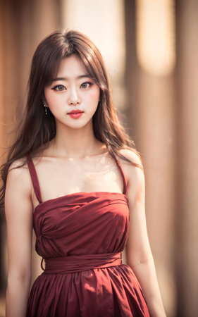 portrait photo of beautiful asian woman, generative AIの素材