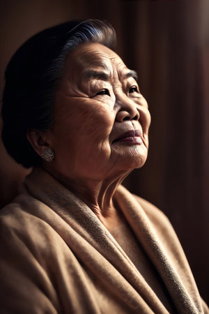 middle aged older lady woman people, generative AIの素材