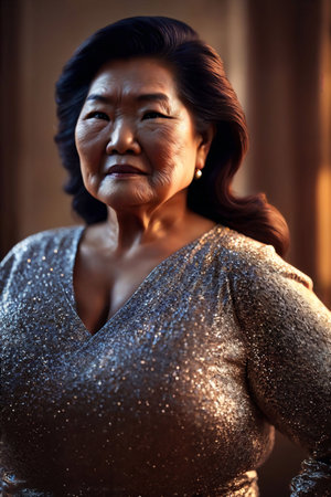 middle aged older lady woman people, generative AIの素材