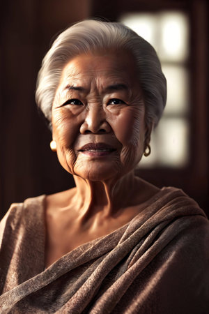 middle aged older lady woman people, generative AIの素材