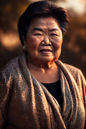 middle aged older lady woman people, generative AIの素材