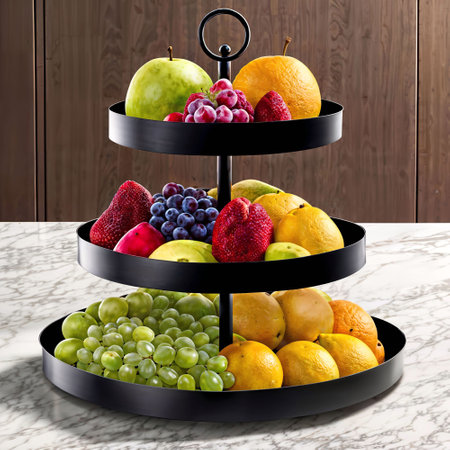 fruit tray 3tier on table at kitchen room, generative AIの素材