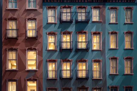 illustration digital painting of building apartment in city, generative AIの素材