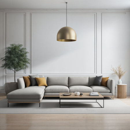 interior of modern minimal luxury living room apartment, generative AIの素材