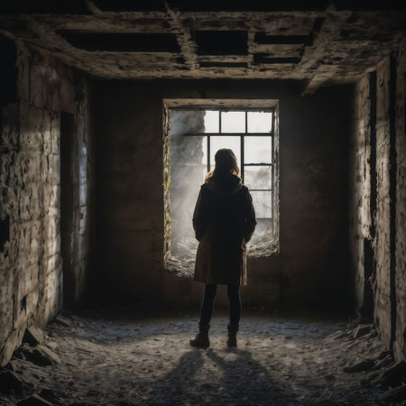 survivor people at apocalypse world in underground basement bunker , generative AIの素材