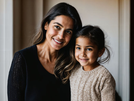 photo of happy family mother and daughter, generative AIの素材