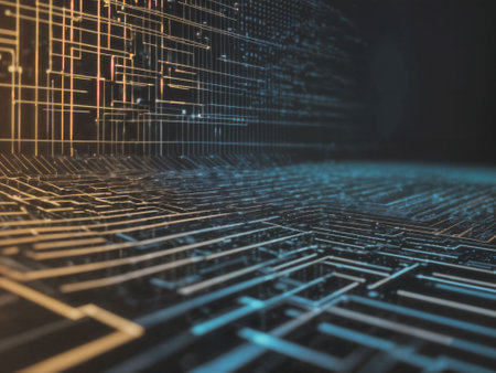 illustration abstract of futuristic connection line, generative AIの素材