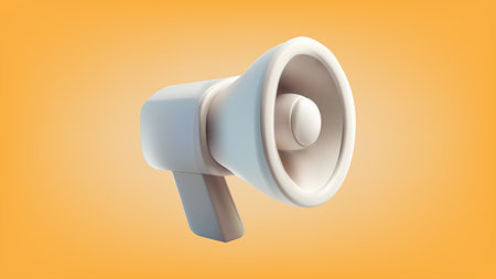 3d render megaphone speaker icon, vector illustration