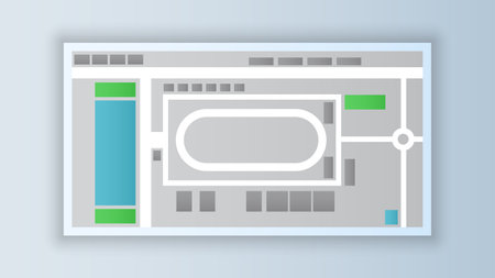 flat background of location city racetrack mapのイラスト素材