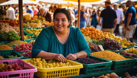 photo of senior seller in Antique market at Europe, generative AIの素材