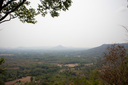 landscape view of Tham Pha Nam Thip Non-hunting Area at Roi Et province, Thailandの写真素材