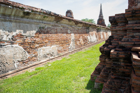 Wat Mahathat ancient at historical park at Ayutthaya Historical Park, Phra Nakhon Si Ayutthaya Province, Thailandの写真素材