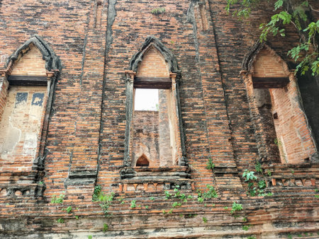 Wat Khudeedao ancient at historical park at Ayutthaya Historical Park, Phra Nakhon Si Ayutthaya Province, Thailandの写真素材