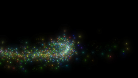 abstract glowing dust particles moving backgroundの写真素材