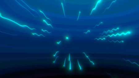 abstract blue digital flowing warp light speed background