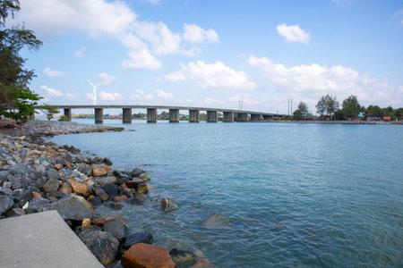 Sea in Phraek Mueang Beach at Nakornsrithammarat, Thailandの写真素材