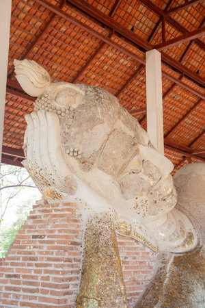 Buddha Statue in Wat Phra Non at Phra Nakhon Si Ayutthaya, Thailand