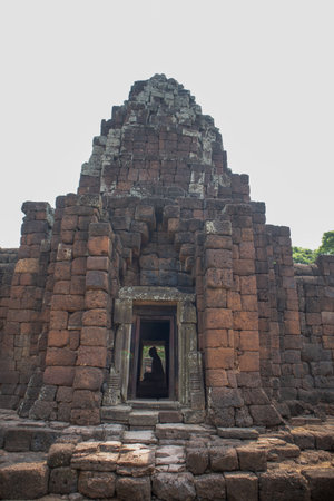 Phimai stone castle ancient at historical park, Phimai District, Nakhon Ratchasimaのeditorial素材
