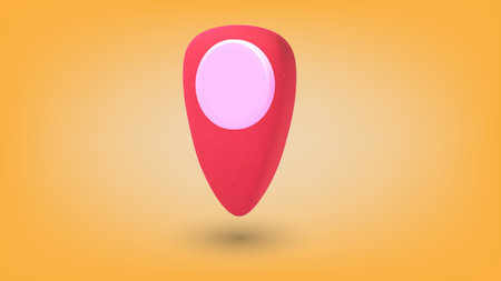 3d render of red location pin icon, vector illustrationのイラスト素材