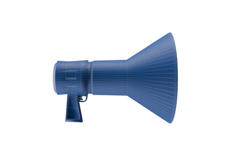 3d render of wireframe icon megaphone objectの写真素材