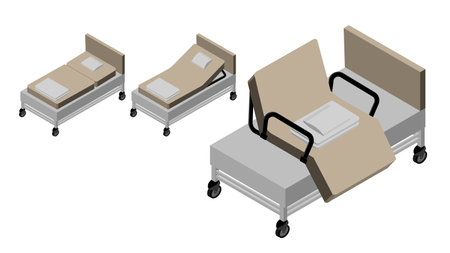 isometric view of elder lift rotating adjustable bedのイラスト素材