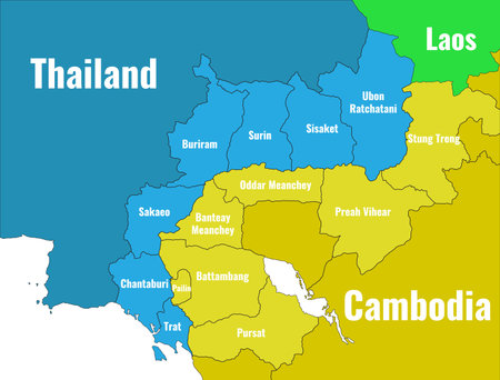 maps show province in Thailand and Cambodia Countryのイラスト素材