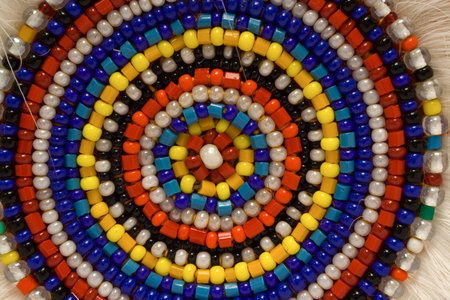 Circles of beads handmadeの写真素材