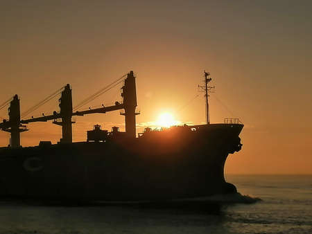 Ship arriving at portの写真素材