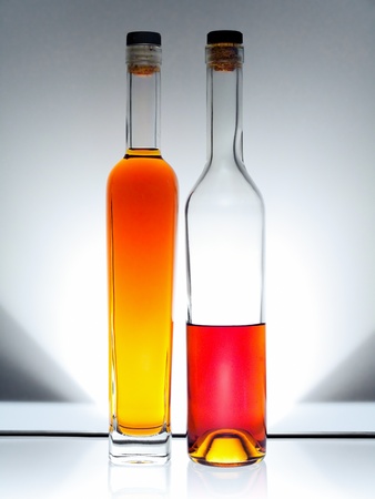 Two bottles  on white backgroundの写真素材