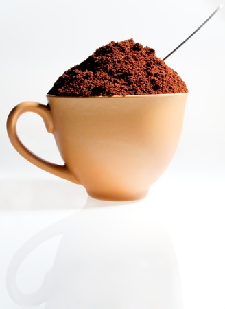 cup of coffee on white backgroundの写真素材