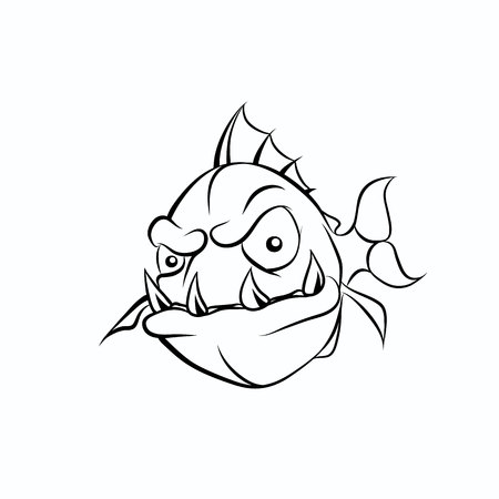 Piranha illustration. Piranha illustration Vector. Piranha cartoon art. Piranha illustration eps. Piranha Image.のイラスト素材