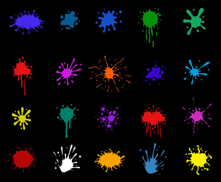 Vector set of colored blots on the white backgroundのイラスト素材